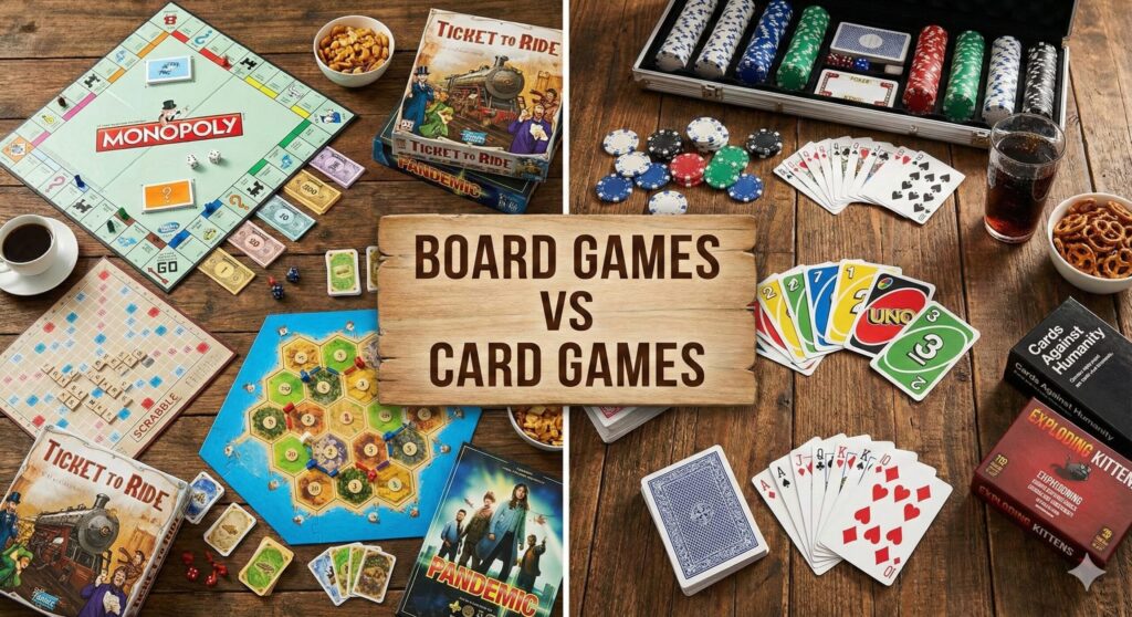 board games vs card games